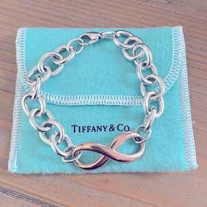 SOLD Tiffany & Co Sterling Silver and Rubedo Infinity Bracelet, 7.5” SOLD